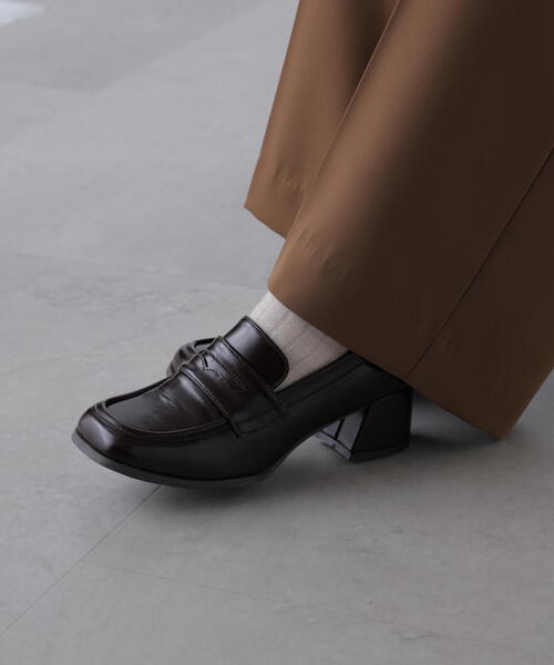 FREE'S MART（フリーズマート）の「◆ヒールローファー（ローファー・レディース・ブラック/ブラウン・SMALL/MEDIUM）」の4枚目の写真