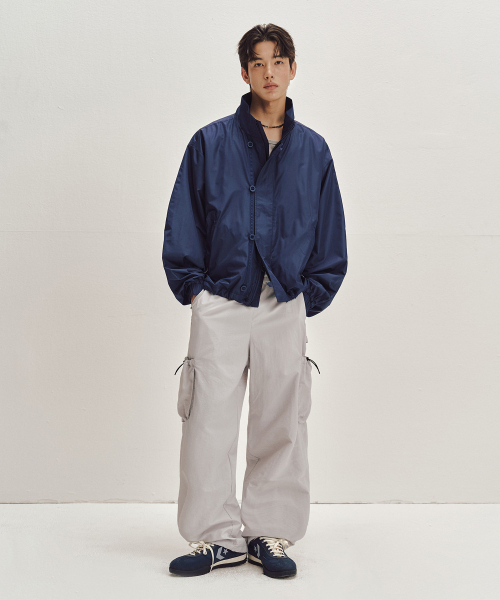 SECONDMONO（セカンドモノローグ）の「ボタンフラケットナイロンハーフコートジャケット[NAVY]_SEJK027NAVY（ナイロンジャケット・レディース・その他・SMALL/MEDIUM/LARGE）」の4枚目の写真