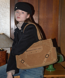 ANC STUD RING BAG_SUEDE CAMEL