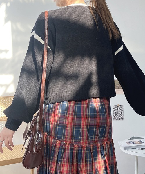 AS KNOW AS plus（アズノゥアズプラス）の「♪モールカレッジロゴニット（ニット/セーター・レディース・ボルドー/アイボリー/ブラック・FREE）」の19枚目の写真