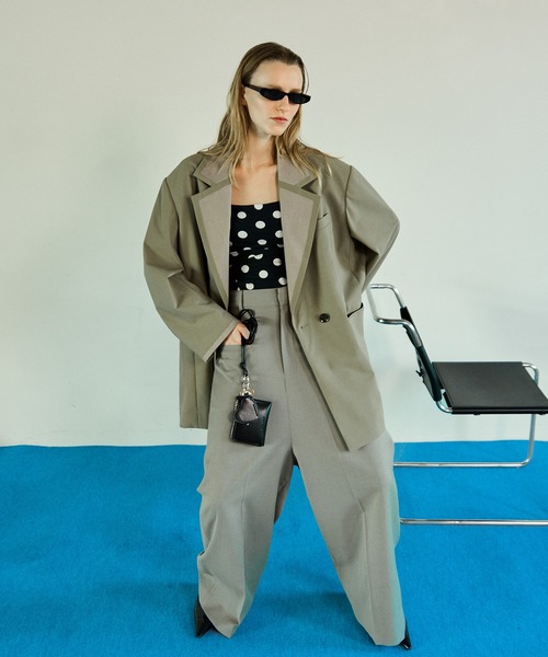 MAISON SPECIAL(メゾンスペシャル)の「Baggy Slacks Pants/バギースラックスパンツ(スラックス・レディース・ベージュ/グレー/ブラック・38/36)」の22枚目の写真