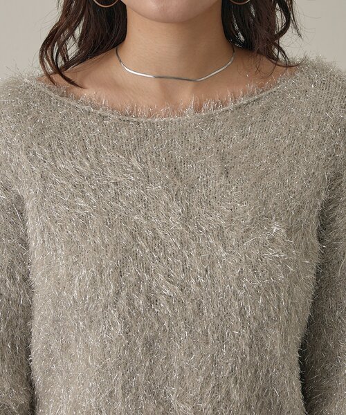 mline（エムライン）の「[mline]【大好評リバイバル！】ラメシャギーニット（ニット/セーター・レディース・ベージュ/ブラック・FREE）」の3枚目の写真