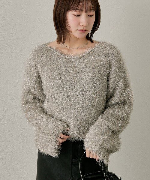 mline（エムライン）の「[mline]【大好評リバイバル！】ラメシャギーニット（ニット/セーター・レディース・ベージュ/ブラック・FREE）」の11枚目の写真