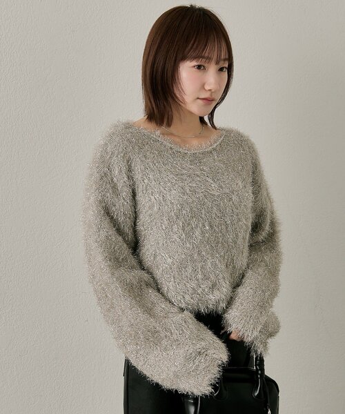 mline（エムライン）の「[mline]【大好評リバイバル！】ラメシャギーニット（ニット/セーター・レディース・ベージュ/ブラック・FREE）」の12枚目の写真