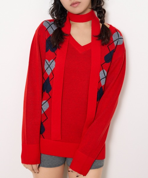ARGYLE JQ TOPS アーガイル ジャガード トップス 冬服 春服（ニット