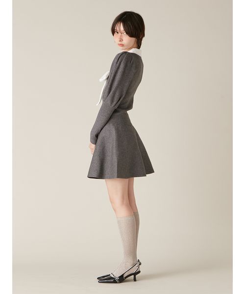 LILY BROWN(リリーブラウン)の「ボウタイニットセットアップ(ワンピース・レディース・モカ/ネイビー/グレー・F)」の9枚目の写真
