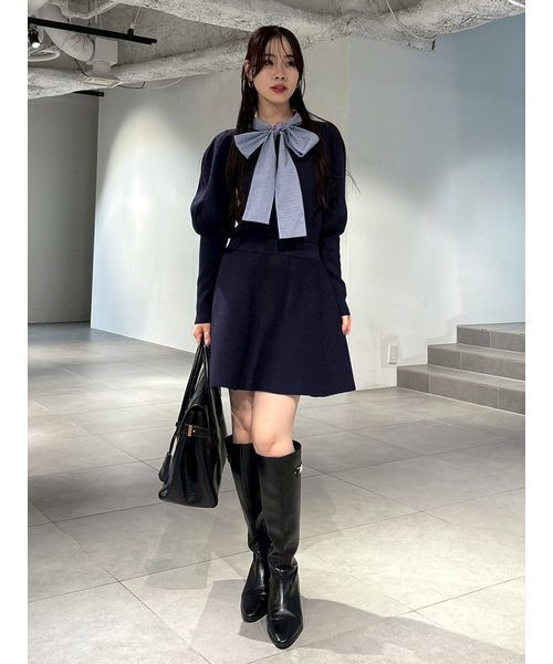 Lilybrown ボウタイニットセットアップ NEW YEAR'S SPECIAL ITEM】ボウタイニットセットアップ（ワンピース