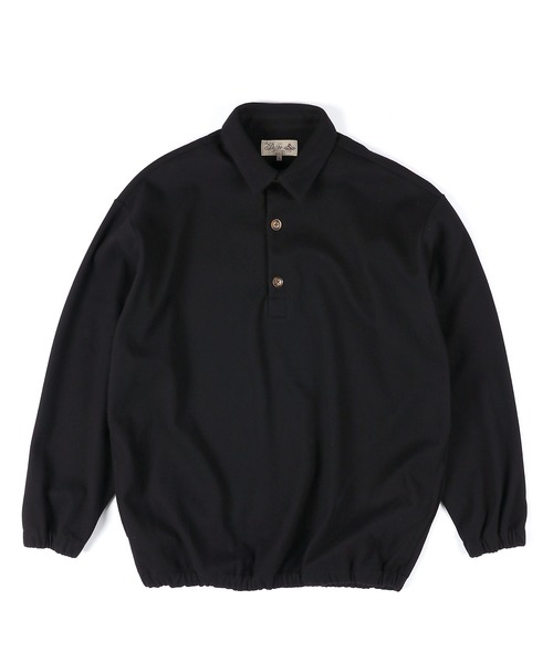 The DUFFER of ST.GEORGE（ザダファーオブセントジョージ）の「WOOL LIKE PONTE PO SHIRT：ポンチ素材 ウールライク プルオーバーシャツ（シャツ/ブラウス・メンズ・チャコールグレー/ブラック・MEDIUM/LARGE/X-LARGE）」の9枚目の写真