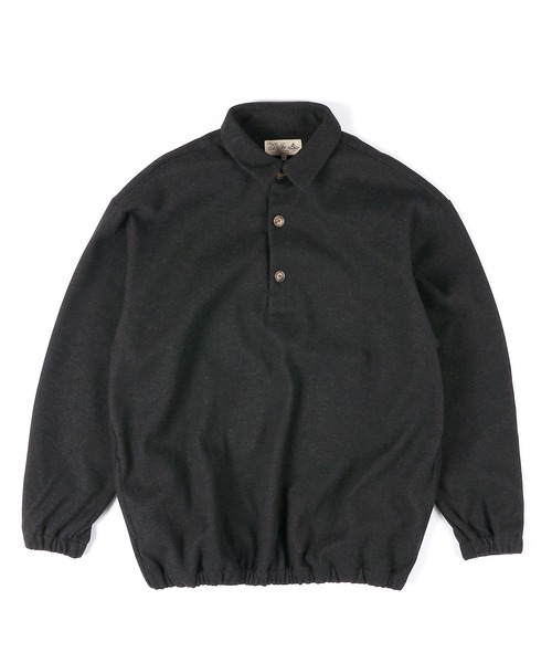 The DUFFER of ST.GEORGE（ザダファーオブセントジョージ）の「WOOL LIKE PONTE PO SHIRT：ポンチ素材 ウールライク プルオーバーシャツ（シャツ/ブラウス・メンズ・チャコールグレー/ブラック・MEDIUM/LARGE/X-LARGE）」の10枚目の写真