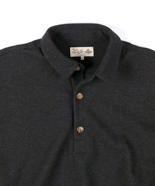 The DUFFER of ST.GEORGE（ザダファーオブセントジョージ）の「WOOL LIKE PONTE PO SHIRT：ポンチ素材 ウールライク プルオーバーシャツ（シャツ/ブラウス・メンズ・チャコールグレー/ブラック・MEDIUM/LARGE/X-LARGE）」の12枚目の写真