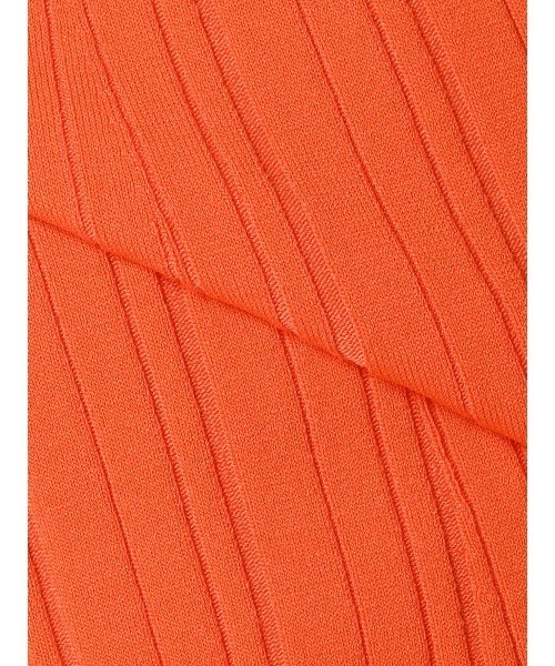 SUIT SQUARE（スーツスクエア）の「ペプラムランダムリブニット フレンチスリーブ ハンドウォッシュ ドライレーヨン 無地（ニット/セーター・レディース・オレンジ・38(9号)）」の12枚目の写真