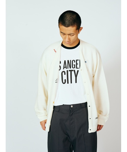 PENNEYS(ぺニーズ)の「PENNEY'S ぺニーズ / HAND EMBROIDERY CARDIGAN 刺繍 カーディガン(カーディガン/ボレロ・メンズ・スモークピンク/ホワイト・MEDIUM/LARGE)」の6枚目の写真