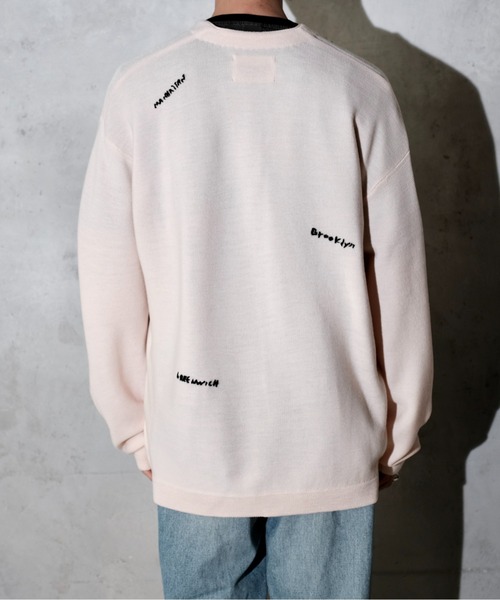PENNEYS(ぺニーズ)の「PENNEY'S ぺニーズ / HAND EMBROIDERY CARDIGAN 刺繍 カーディガン(カーディガン/ボレロ・メンズ・スモークピンク/ホワイト・MEDIUM/LARGE)」の11枚目の写真