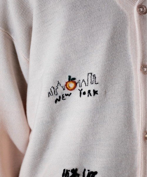 PENNEYS(ぺニーズ)の「PENNEY'S ぺニーズ / HAND EMBROIDERY CARDIGAN 刺繍 カーディガン(カーディガン/ボレロ・メンズ・スモークピンク/ホワイト・MEDIUM/LARGE)」の16枚目の写真