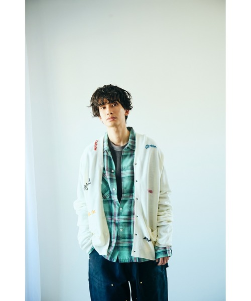 PENNEYS(ぺニーズ)の「PENNEY'S ぺニーズ / HAND EMBROIDERY CARDIGAN 刺繍 カーディガン(カーディガン/ボレロ・メンズ・スモークピンク/ホワイト・MEDIUM/LARGE)」の17枚目の写真