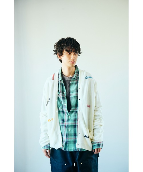 PENNEYS(ぺニーズ)の「PENNEY'S ぺニーズ / HAND EMBROIDERY CARDIGAN 刺繍 カーディガン(カーディガン/ボレロ・メンズ・スモークピンク/ホワイト・MEDIUM/LARGE)」の18枚目の写真