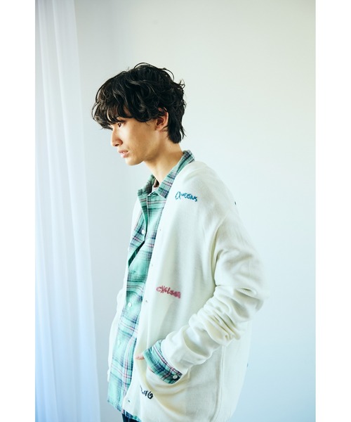PENNEYS(ぺニーズ)の「PENNEY'S ぺニーズ / HAND EMBROIDERY CARDIGAN 刺繍 カーディガン(カーディガン/ボレロ・メンズ・スモークピンク/ホワイト・MEDIUM/LARGE)」の19枚目の写真