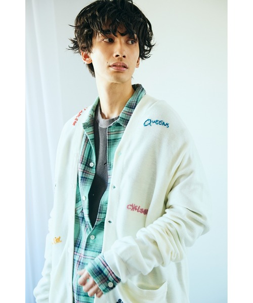 PENNEYS(ぺニーズ)の「PENNEY'S ぺニーズ / HAND EMBROIDERY CARDIGAN 刺繍 カーディガン(カーディガン/ボレロ・メンズ・スモークピンク/ホワイト・MEDIUM/LARGE)」の20枚目の写真