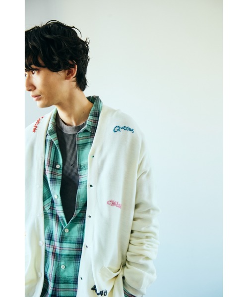 PENNEYS(ぺニーズ)の「PENNEY'S ぺニーズ / HAND EMBROIDERY CARDIGAN 刺繍 カーディガン(カーディガン/ボレロ・メンズ・スモークピンク/ホワイト・MEDIUM/LARGE)」の21枚目の写真