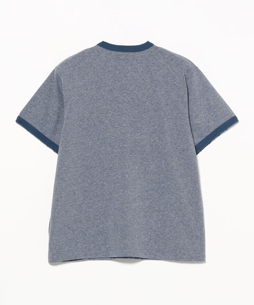 BEAMS(ビームス)の「ダメージ リンガー Tシャツ【リラックスフィット】(Tシャツ/カットソー・メンズ・グレー系その他/ネイビー・M/S/L/XL)」の6枚目の写真