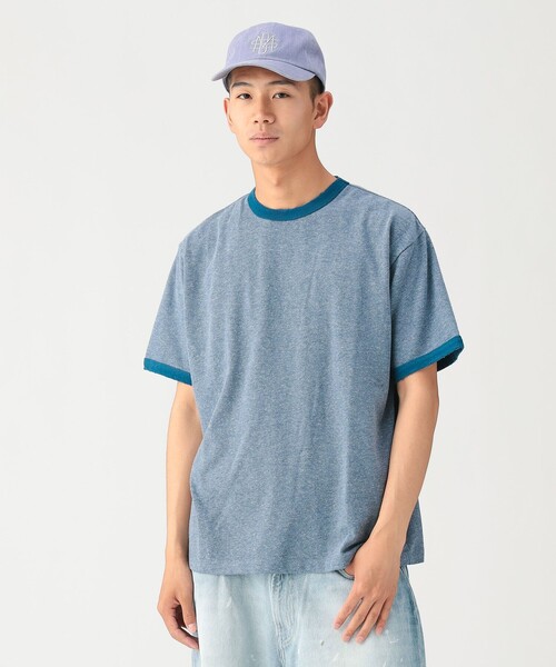 BEAMS(ビームス)の「ダメージ リンガー Tシャツ【リラックスフィット】(Tシャツ/カットソー・メンズ・グレー系その他/ネイビー・M/S/L/XL)」の8枚目の写真
