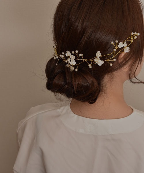 TONE SELECT GOODS（トーンセレクトグッズ）の「【resonance】フラワーモチーフ パール ヘッドドレス【オケージョン】（その他ヘアアクセサリー・レディース・シルバー/ゴールド・FREE）」の2枚目の写真