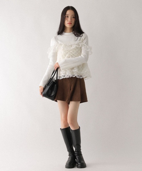 Heather(ヘザー)の「フリルスリーブキャミ2P 640688(ニット/セーター・レディース・ブラック系その他/ホワイト系その他・FREE)」の10枚目の写真