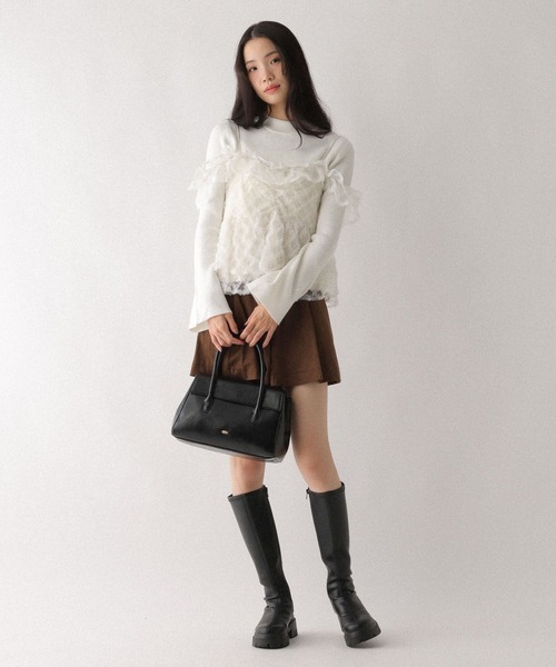 Heather(ヘザー)の「フリルスリーブキャミ2P 640688(ニット/セーター・レディース・ブラック系その他/ホワイト系その他・FREE)」の11枚目の写真
