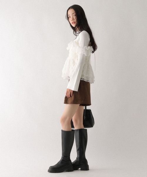 Heather(ヘザー)の「フリルスリーブキャミ2P 640688(ニット/セーター・レディース・ブラック系その他/ホワイト系その他・FREE)」の12枚目の写真