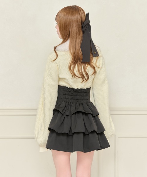 apres jour（アプレジュール）の「ハイウエストティアードミニスカート（スカート・レディース・ボルドー/ブラック/ブラウン系その他/ブラック系その他・フリー/X-LARGE）」の9枚目の写真