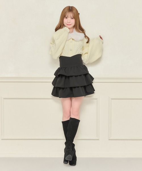 apres jour（アプレジュール）の「ハイウエストティアードミニスカート（スカート・レディース・ボルドー/ブラック/ブラウン系その他/ブラック系その他・フリー/X-LARGE）」の13枚目の写真