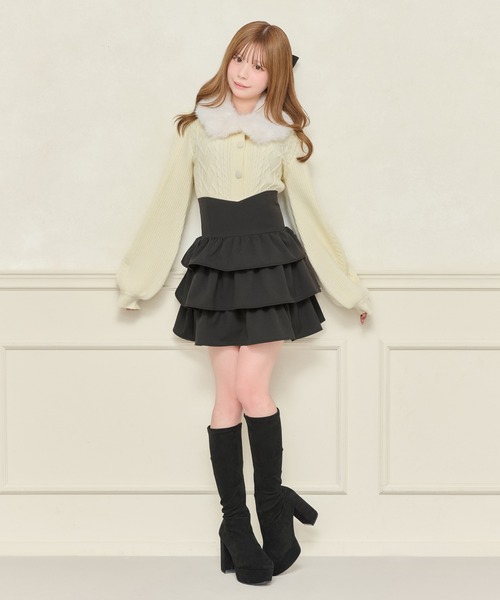 apres jour（アプレジュール）の「ハイウエストティアードミニスカート（スカート・レディース・ボルドー/ブラック/ブラウン系その他/ブラック系その他・フリー/X-LARGE）」の14枚目の写真