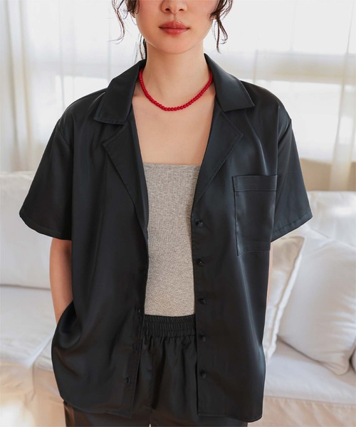 miette(ミエット)の「サテンセットアップシュシュセット(セットアップ・レディース・カーキ/チャコール/ネイビー・L/M/S)」の15枚目の写真