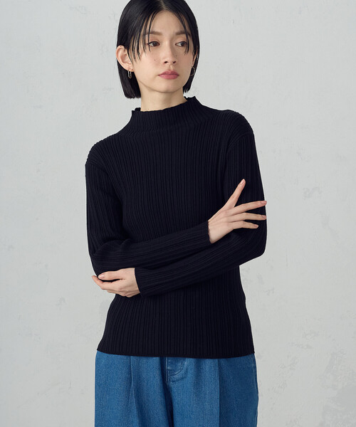 COMME CA ISM(コムサイズム)の「ベーシック ランダムリブニット(ニット/セーター・レディース・ブラック/アイボリー/ブルー/グレー・LARGE/MEDIUM)」の10枚目の写真