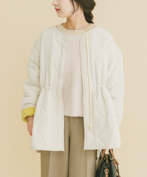 ITEMS URBANRESEARCH（アイテムズ アーバンリサーチ）の「ドロストサイドオープン中綿ブルゾン（ブルゾン・レディース・カーキ/ブラック/ホワイト系その他・FREE）」の2枚目の写真