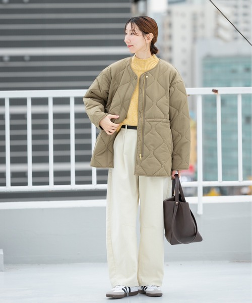 ITEMS URBANRESEARCH（アイテムズ アーバンリサーチ）の「ドロストサイドオープン中綿ブルゾン（ブルゾン・レディース・カーキ/ブラック/ホワイト系その他・FREE）」の6枚目の写真