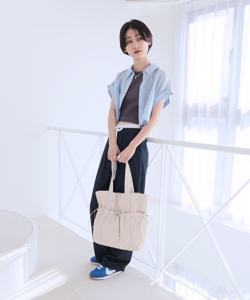 COLDE （コルデ）の「ギャザーポケットトートバッグ（トートバッグ・レディース・アイボリー/ブラック/グレー/ブルー・FREE）」の18枚目の写真