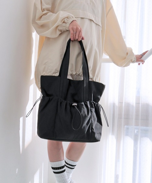 COLDE （コルデ）の「ギャザーポケットトートバッグ（トートバッグ・レディース・アイボリー/ブラック/グレー/ブルー・FREE）」の20枚目の写真