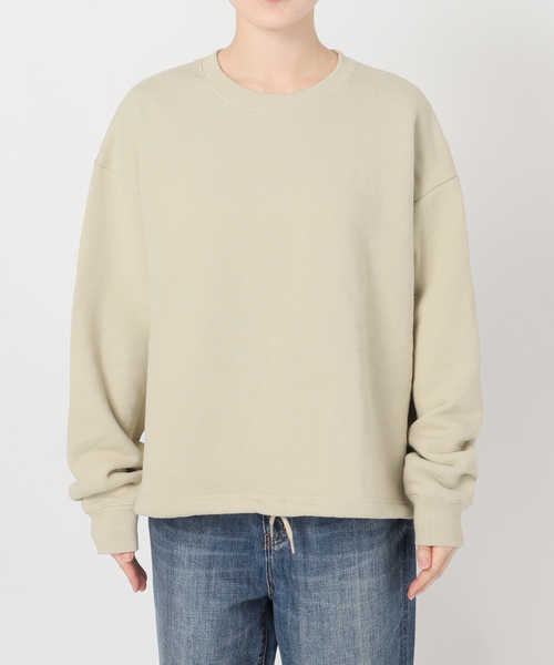 Spick &amp; Span サイドジップオーバーサイズスウェット　ベージュ ソフト裏毛プルオーバー（スウェット）｜Spick & Span（スピックアンド