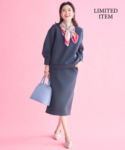 自由区(ジユウク)の「ダンボールジャージー スカート(スカート・レディース・ネイビー系/グレー系・40/38)」の5枚目の写真