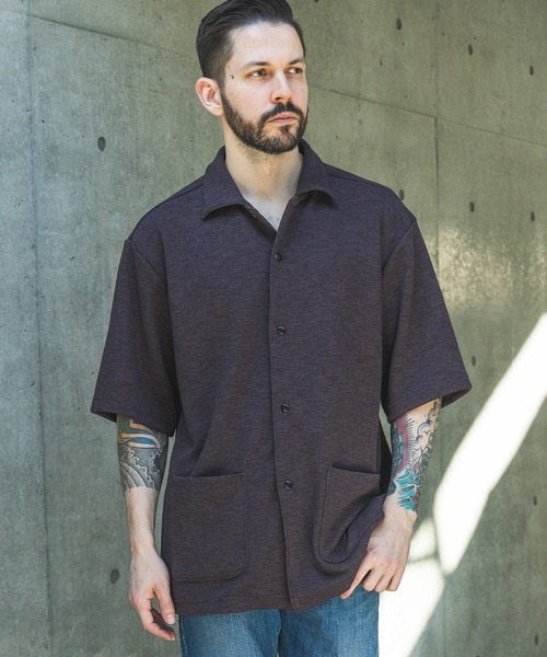 MR.OLIVE（ミスターオリーブ）の「POLYESTER HEMP JERSEY  / SHORT/S SERVICE SHIRT /M261135（シャツ/ブラウス・メンズ・アイボリー/ブラック/ブラウン・MEDIUM/LARGE）」の3枚目の写真