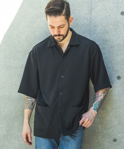 MR.OLIVE（ミスターオリーブ）の「POLYESTER HEMP JERSEY  / SHORT/S SERVICE SHIRT /M261135（シャツ/ブラウス・メンズ・アイボリー/ブラック/ブラウン・MEDIUM/LARGE）」の2枚目の写真