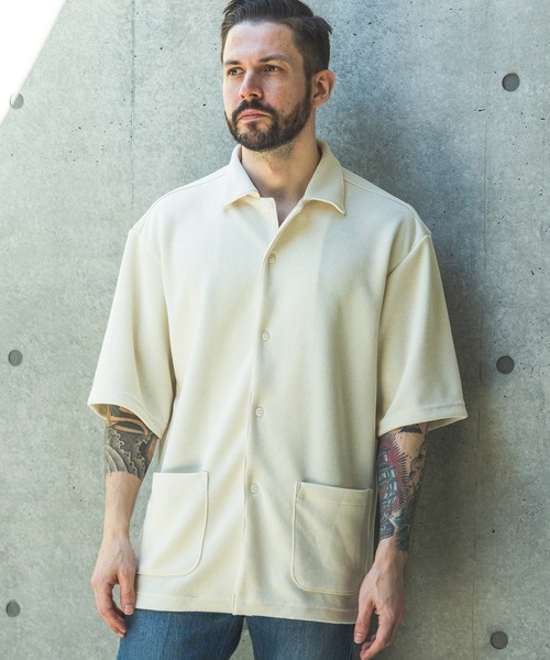 MR.OLIVE（ミスターオリーブ）の「POLYESTER HEMP JERSEY  / SHORT/S SERVICE SHIRT /M261135（シャツ/ブラウス・メンズ・アイボリー/ブラック/ブラウン・MEDIUM/LARGE）」の4枚目の写真