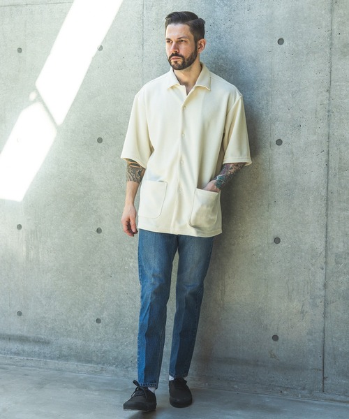 MR.OLIVE（ミスターオリーブ）の「POLYESTER HEMP JERSEY  / SHORT/S SERVICE SHIRT /M261135（シャツ/ブラウス・メンズ・アイボリー/ブラック/ブラウン・MEDIUM/LARGE）」の5枚目の写真