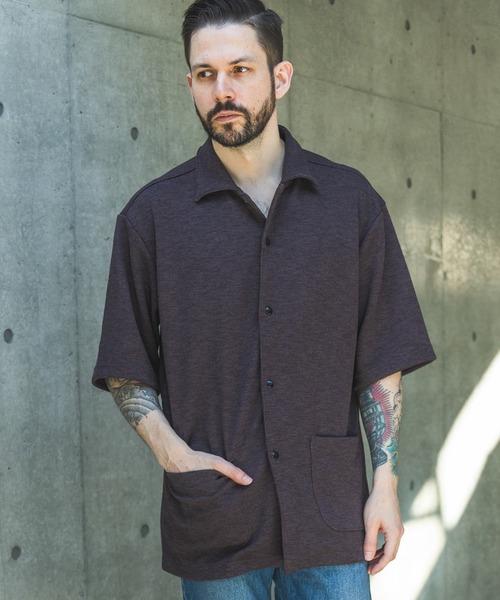 MR.OLIVE（ミスターオリーブ）の「POLYESTER HEMP JERSEY  / SHORT/S SERVICE SHIRT /M261135（シャツ/ブラウス・メンズ・アイボリー/ブラック/ブラウン・MEDIUM/LARGE）」の7枚目の写真