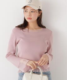 PROPORTION BODY DRESSING | 部分シアーフレアスリーブニットトップス / 1216170213(ニット/セーター)