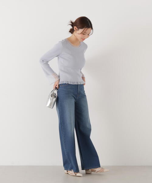 PROPORTION BODY DRESSING（プロポーションボディドレッシング）の「部分シアーフレアスリーブニットトップス / 1216170213（ニット/セーター・レディース・ホワイト系その他/ライトグリーン/ピンク/ブルー・MEDIUM/SMALL）」の14枚目の写真