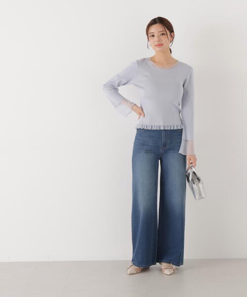 PROPORTION BODY DRESSING（プロポーションボディドレッシング）の「部分シアーフレアスリーブニットトップス / 1216170213（ニット/セーター・レディース・ホワイト系その他/ライトグリーン/ピンク/ブルー・MEDIUM/SMALL）」の17枚目の写真