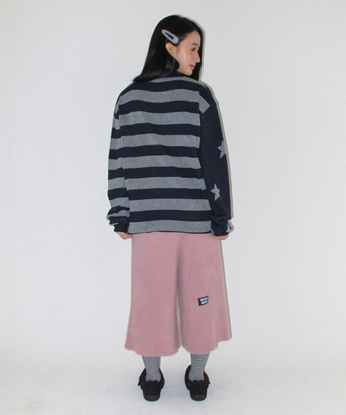 RONRON（ロンロン）の「STAR STRIPE COLLAR HENRYNECK KNIT NAVY（Tシャツ/カットソー・レディース・その他・FREE）」の4枚目の写真