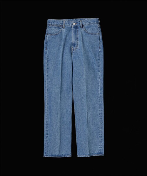 ADAM ET ROPE'(アダムエロペ)の「ブリーチ ストレート スラックスデニム / ADAM ET ROPE' JEANS -IMAG-(デニムパンツ・メンズ・ブルー系その他4・XL/S/M/L)」の2枚目の写真